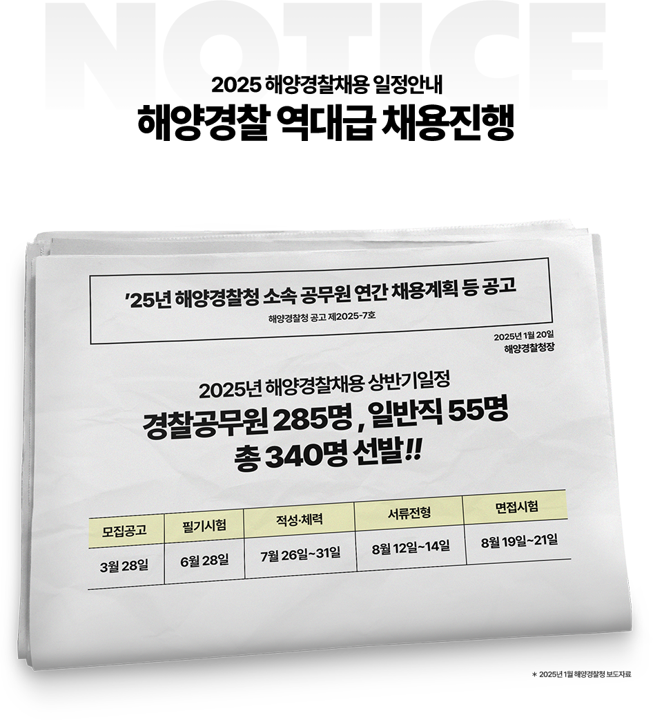 해양경찰 역대급 채용진행