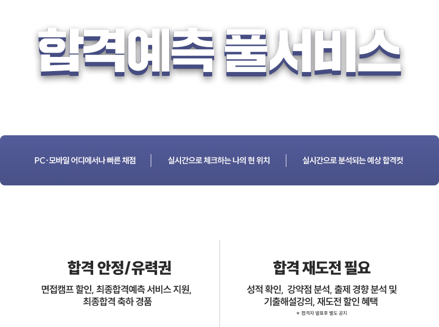 합격예측 풀서비스 이용하고 푸짐한 혜택도 받자!